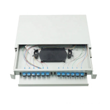 1U 19" 12 port fiber optic patch panel white color ODF fully loaded with SC UPC SX Adapter and Pigtail